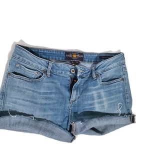 Lucky Brand raw frayed hem denim jean shorts